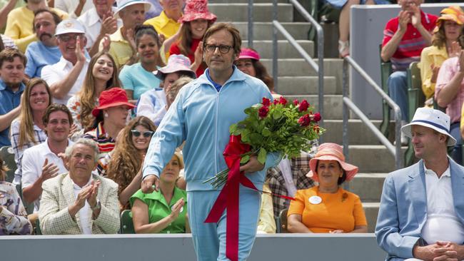 Scourge of feminists and lover of powder-blue tracksuits, the one and only Bobby Riggs (Steve Carell).