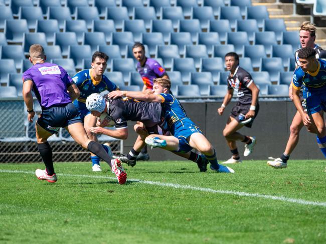 Heath Mason scores the try. Picture: Thomas Lisson