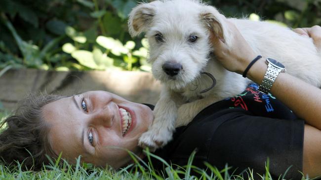 Siobhan Macken from the RSPCA with nine-week-old Sandy.