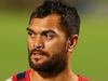 BRISBANE, AUSTRALIA - SEPTEMBER 18: (EXCLUSIVE COVERAGE) Karmichael Hunt looks on during a Queensland Reds training session at Ballymore Stadium on September 18, 2014 in Brisbane, Australia. (Photo by Chris Hyde/Getty Images)