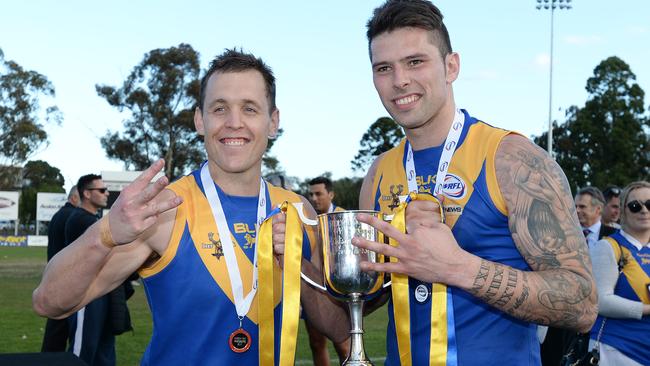 Deer Park coach Marc Bullen and captain Chris Stewart. Picture: David Smith