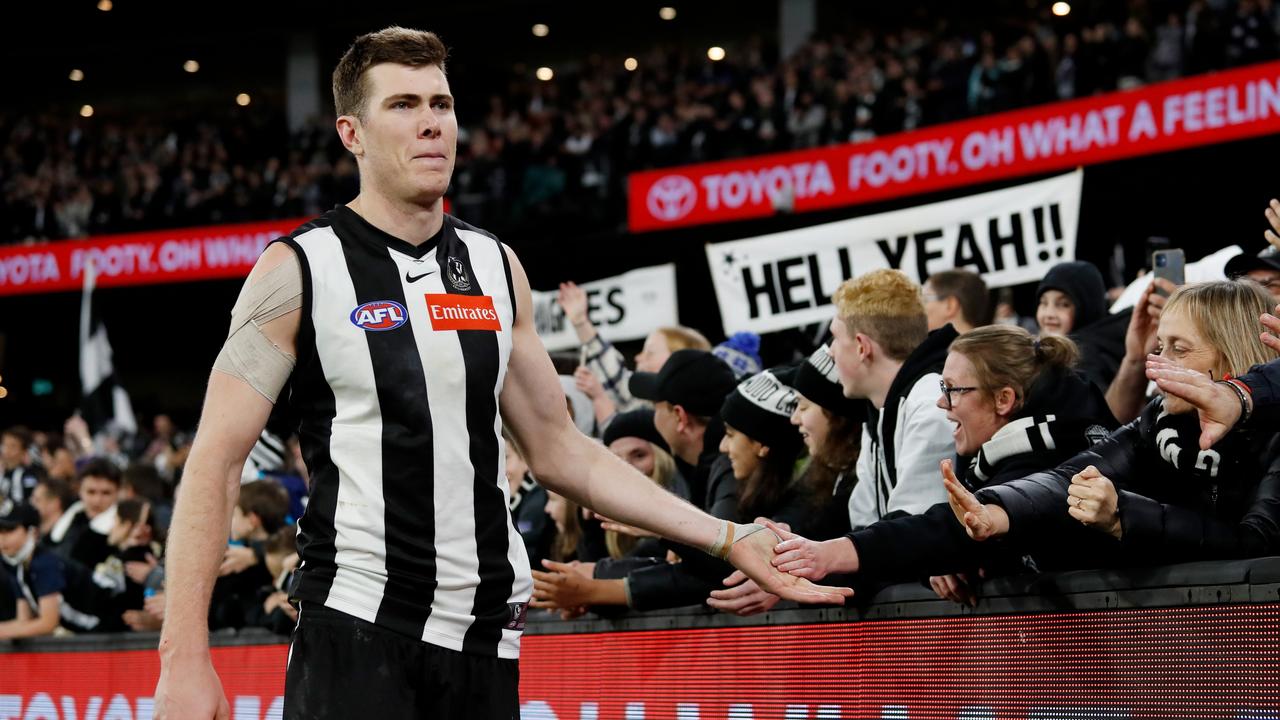 Mason Cox is bound for another preliminary final with Collingwood. Picture: Dylan Burns/AFL Photos via Getty Images