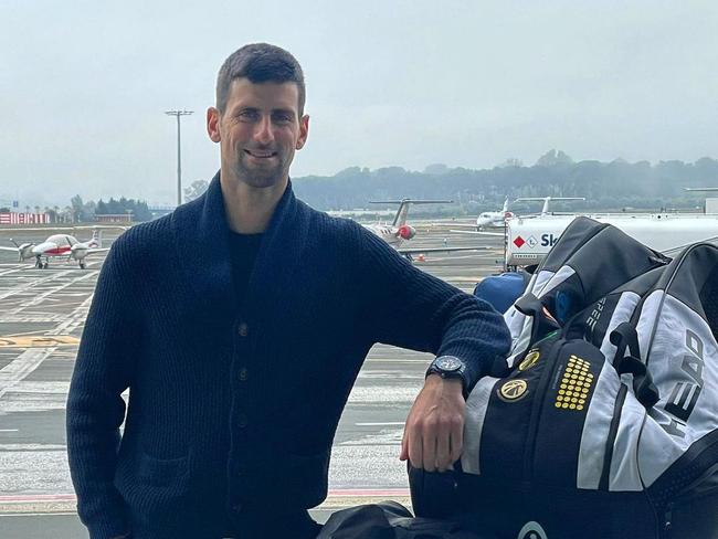 Novak Djokovic before heading out to Melbourne , https://www.instagram.com/p/CYTe9fer_1K/