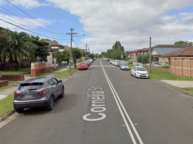 Cornelia Street, Wiley Park, where a man was killed when a car ploughed into his home.