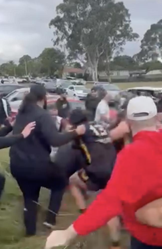 A wild brawl erupted between Berala Bears and Lalor Park at Terry Lamb Complex in Chester Hill last month.