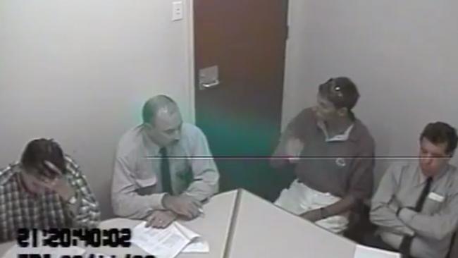 Robert Hytch is interview by police following the disappearance of Rachel Antonio. Supplied