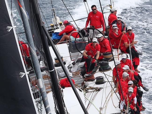 Wild Oats XI during the start of the Rolex Sydney Hobart Yacht Race 2017 in Sydney. Picture: Brett Costello