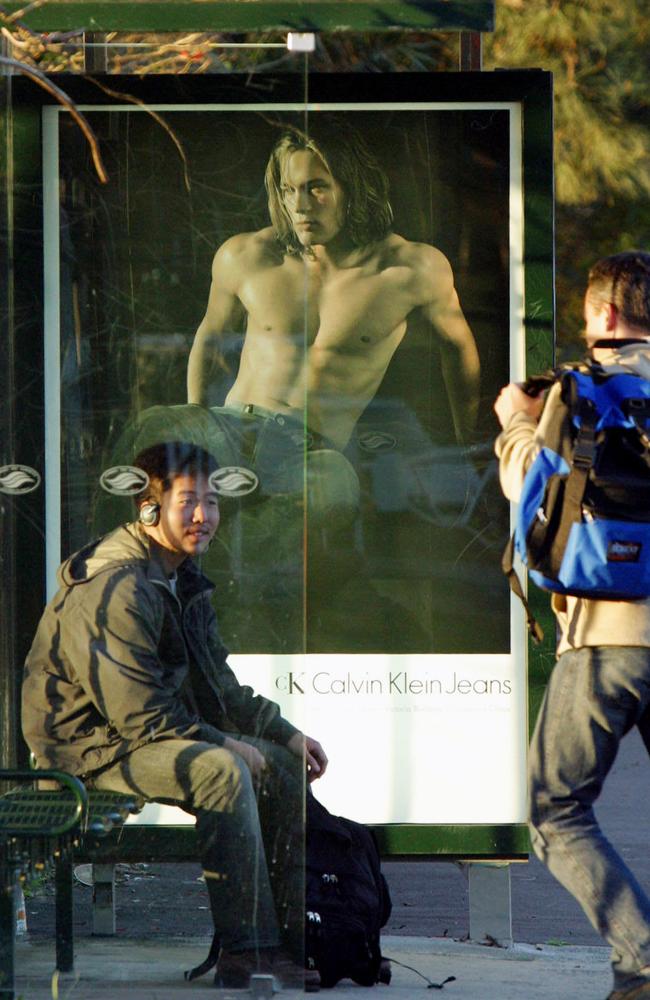 Soon his campaigns were everywhere as he popped up at this bus stop in Randwick, Sydney. Picture: Bob Barker