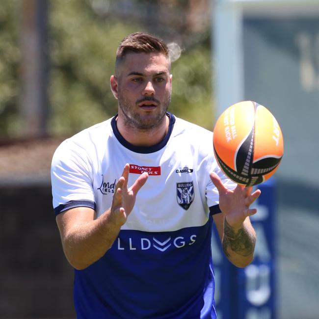 Corey Allan is tipped to win the fullback job at his new club the Bulldogs training. Picture: Bulldogs Digital