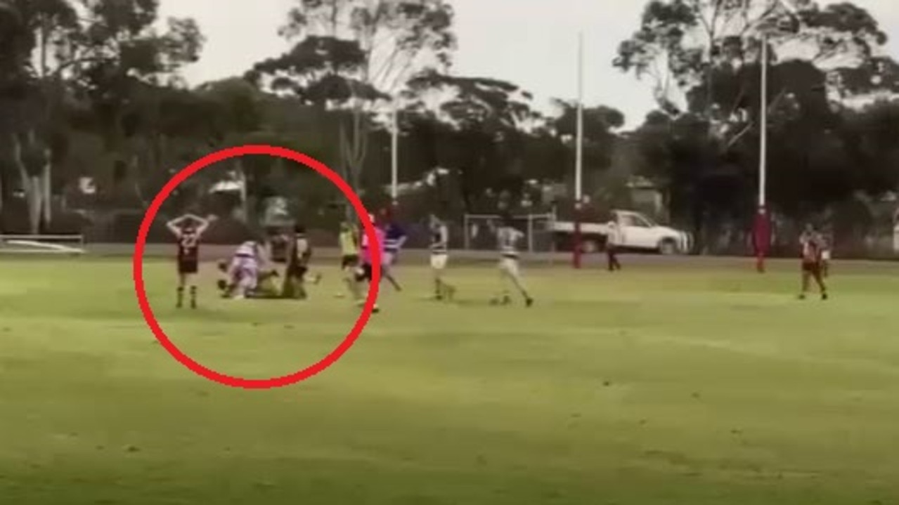 Former AFL-listed player Daniel Murray in a local footy attack.