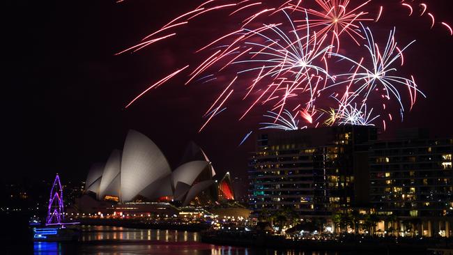 The family fireworks explode over the Sydney Opera House. Picture: AAP