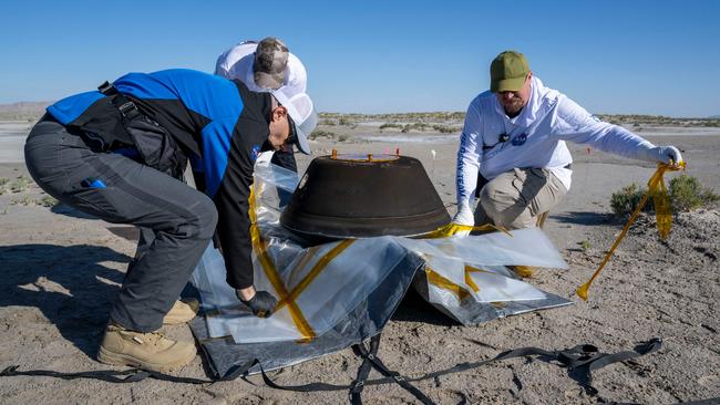 A seven-year space voyage came to its climactic end this week when a NASA capsule landed in the desert in Utah, USA, carrying to Earth the largest asteroid samples ever collected. Scientists hope the asteroid sample aboard the spacecraft will provide humanity with a better understanding on the formation of our solar system and how Earth became habitable. Picture: Keegan Barber/NASA/AFP