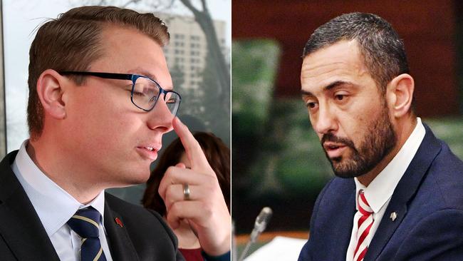 Stephan Knoll and Tom Koutsantonis have faced off in fiery scenes in State Parliament.