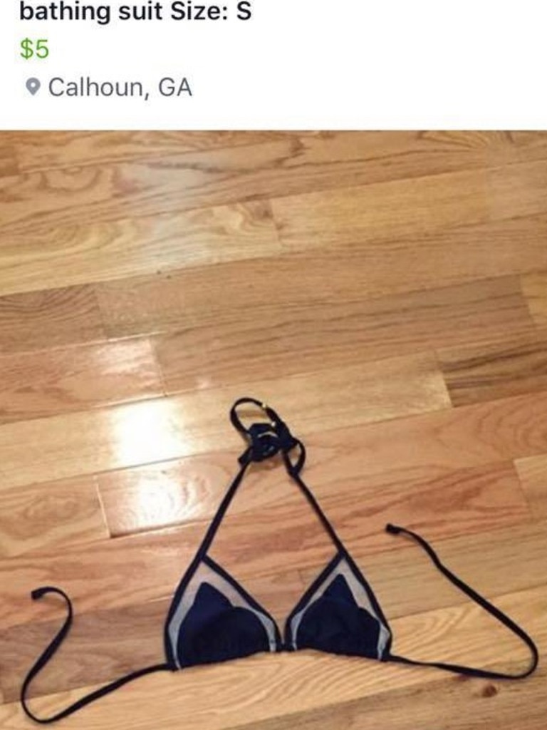 Tess Wilson from the US advertised her unwanted swimsuit on Facebook. Picture: Facebook