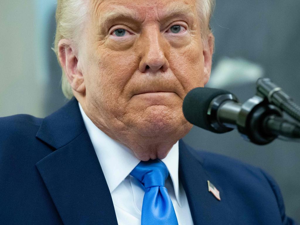 US President Donald Trump speaks during a swearing in ceremony for Alina Habba as US Attorney-General for New Jersey, in the Oval Office of the White House in Washington, DC while Vice President JD Vance visits Greenland. Picture: AFP