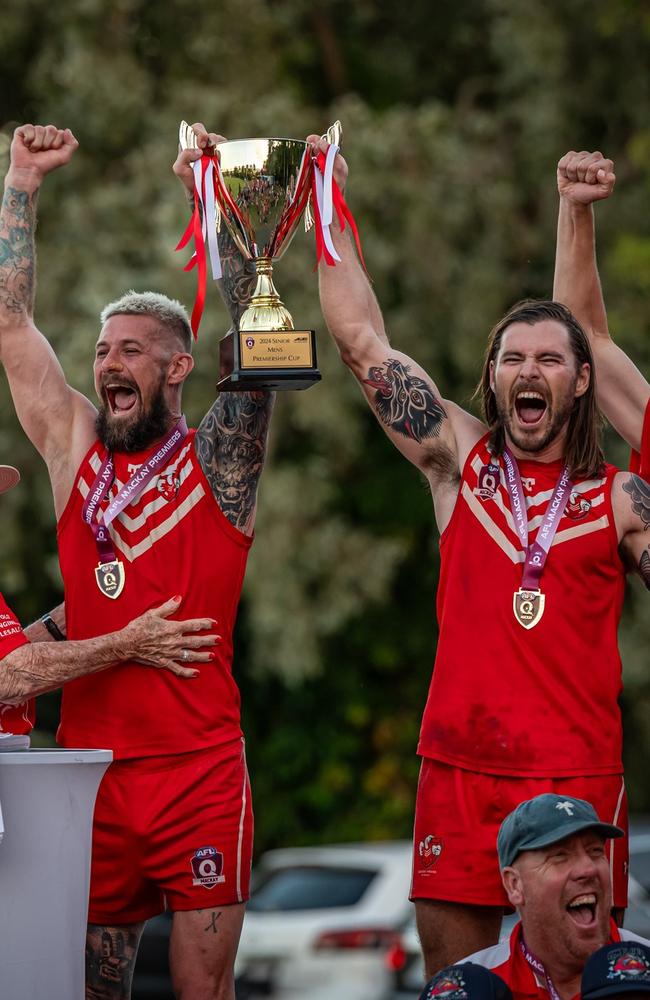 Eastern Swans vs. North Mackay Saints in the AFL Mackay 2024 grand final at Bakers Creek. Picture: Daniel McLean Photography