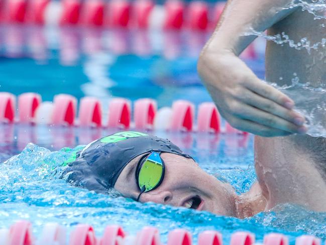 Darwin’s Khaden Mallett in the 200m freestyle. Picture: Glenn Campbell