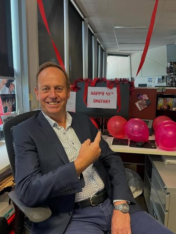 Mike Smithson celebrates 45 years on television. Picture: Instagram @7newsadelaide/@mikesmithson7