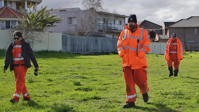 SES searching behind the Ristevski's house in July. Picture: Hamish Blair