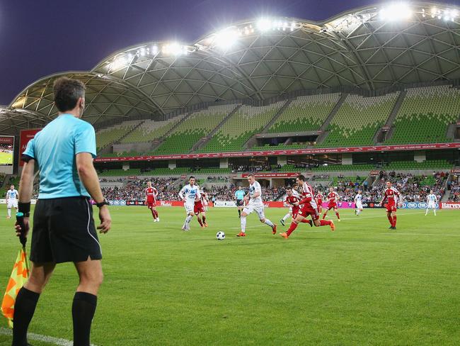 MELBOURNE, AUSTRALIA - OCTOBER 28: A general view is seen during the FFA Cup Semi Final match between Hume City and Melbourne Victory at AAMI Park on October 28, 2015 in Melbourne, Australia. (Photo by Michael Dodge/Getty Images)