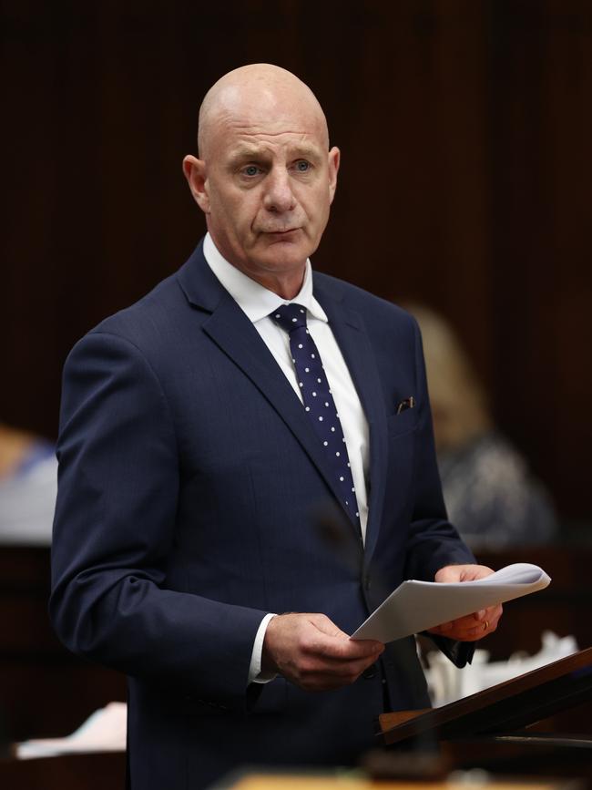 Premier Peter Gutwein during question time in State Parliament. Picture: Zak Simmonds