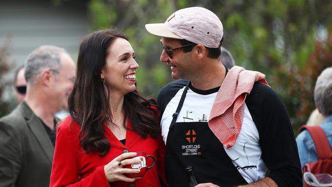 Jacinda Ardern and her partner Clarke Gayford host a BBQ at their house on September 24, 2017 in Auckland, New Zealand. New Zealand's National Party has won the most votes in the general election but not by enough to form a government. (Photo by Hannah Peters/Getty Images)