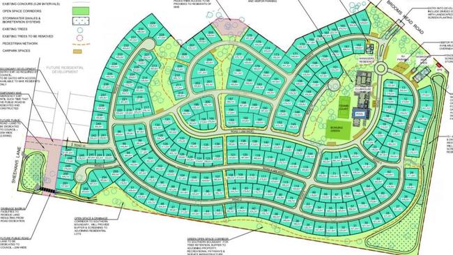 The original plan for the Gulmarrad Manufactured Homes with 255 residences.