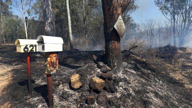 The burnt out areas of Canungra. Picture: NIGEL HALLETT