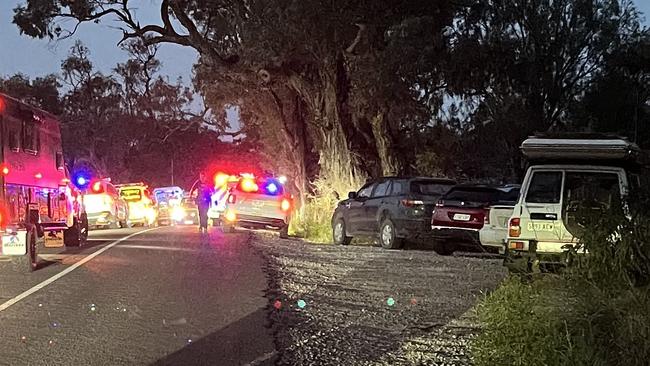 Emergency services responded to a single car crash in Walker Flat around 7pm on Friday October 25. A 53-year-old local woman was cut free and airlifted to hospital with serious non-life threatening injuries. Picture: Supplied