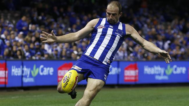 Midfield bull Ben Cunnington is one of the key cogs in a highly-rated Roos midfield.