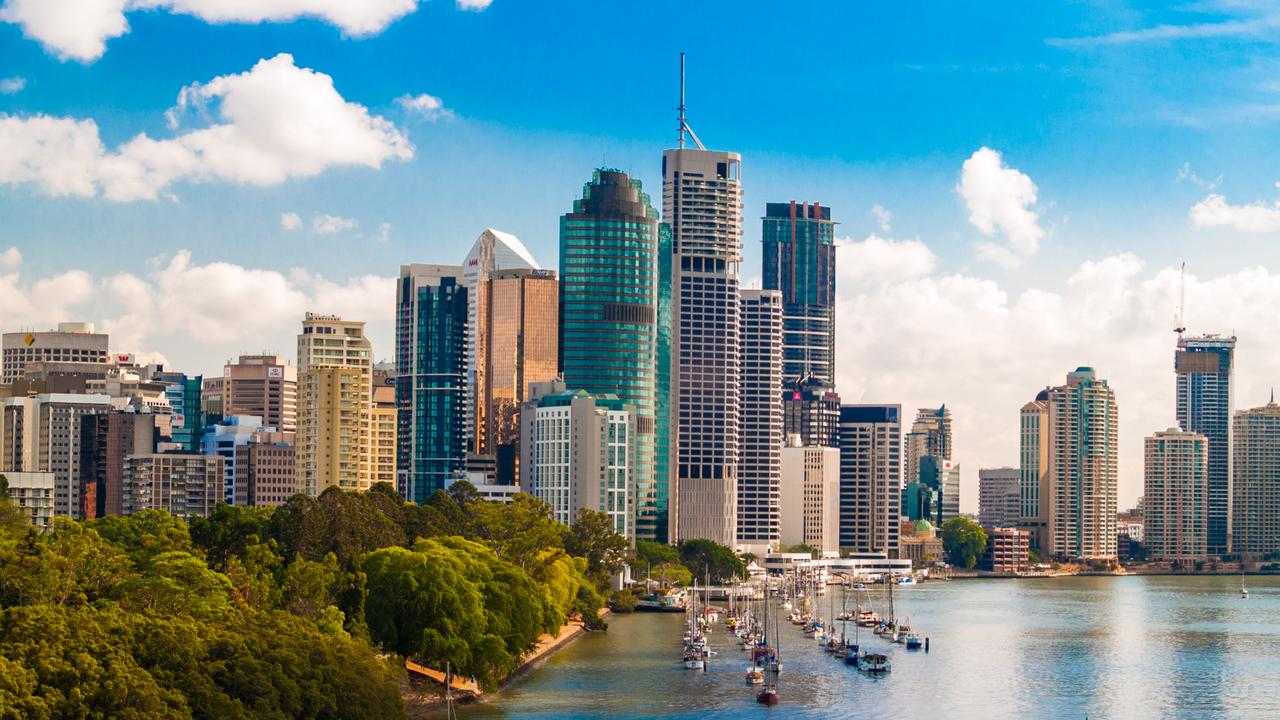 Brisbane city central business district skyline.