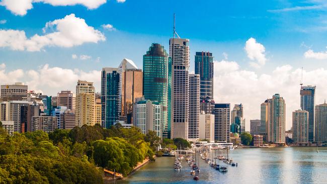 Brisbane city central business district skyline.