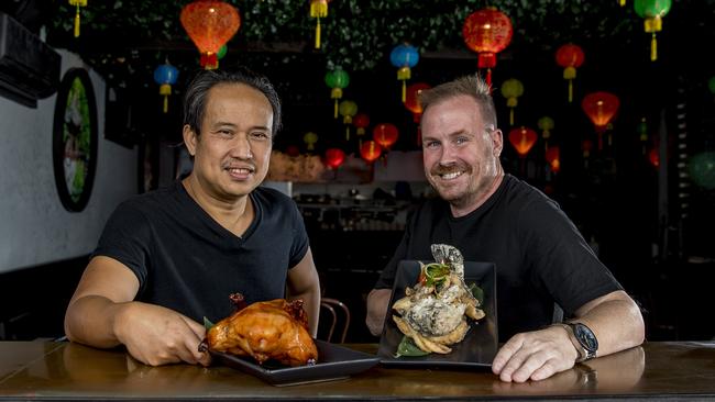 Chef Jon Hizola and Scott Imlach identified a gap in the Burleigh market for Cantonese food with Mr Hizola’s. Picture: Jerad Williams