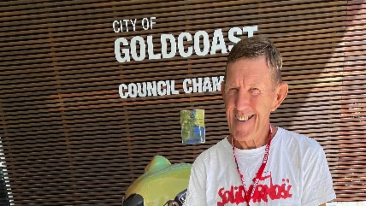 View Tax Action Group leader David Robinson outside the council chambers before the vote on the View Tax.