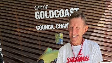 View Tax Action Group leader David Robinson outside the council chambers before the vote on the View Tax.