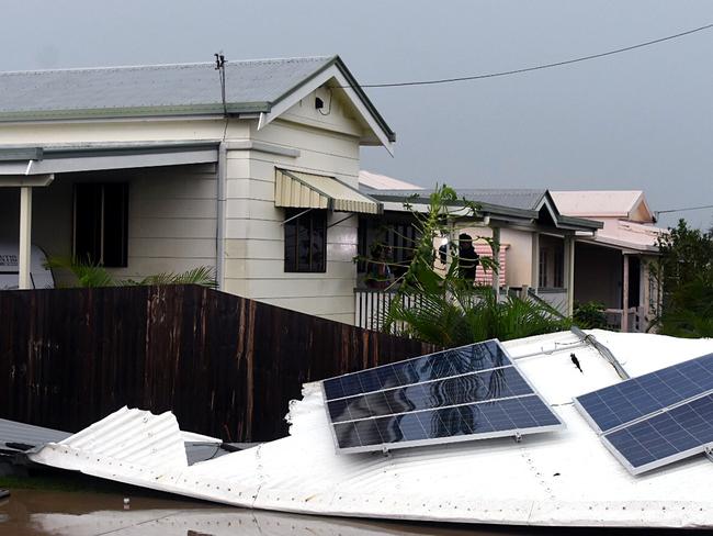 Damage seen in the town of Bowen, Queensland, Wednesday, March 29, 2017. The coastal Queensland town of Bowen has found itself largely intact in the wake of Tropical Cyclone Debbie. Picture: AAP Image/Sarah Motherwell