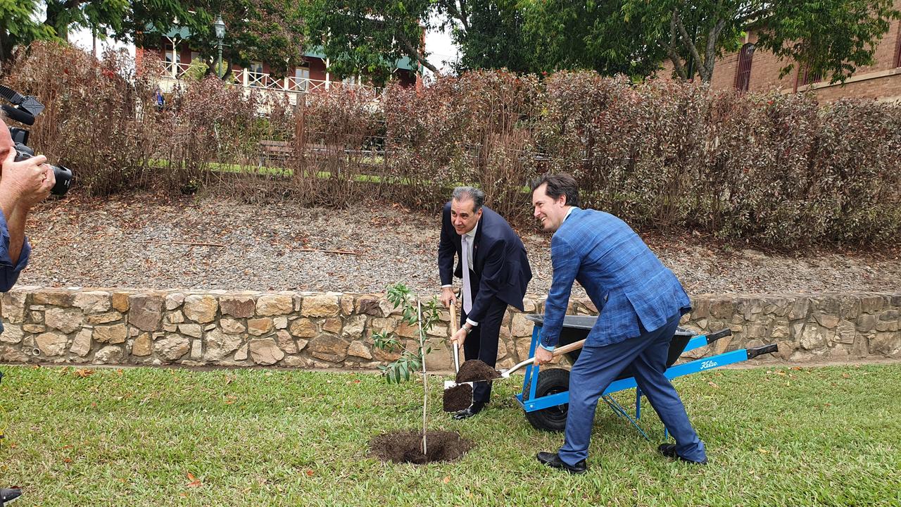 The Turkish Ambassador to Australia and Fraser Coast Mayor George Seymour on his visit to Maryborough on Friday. Photo: Nancy Bates.