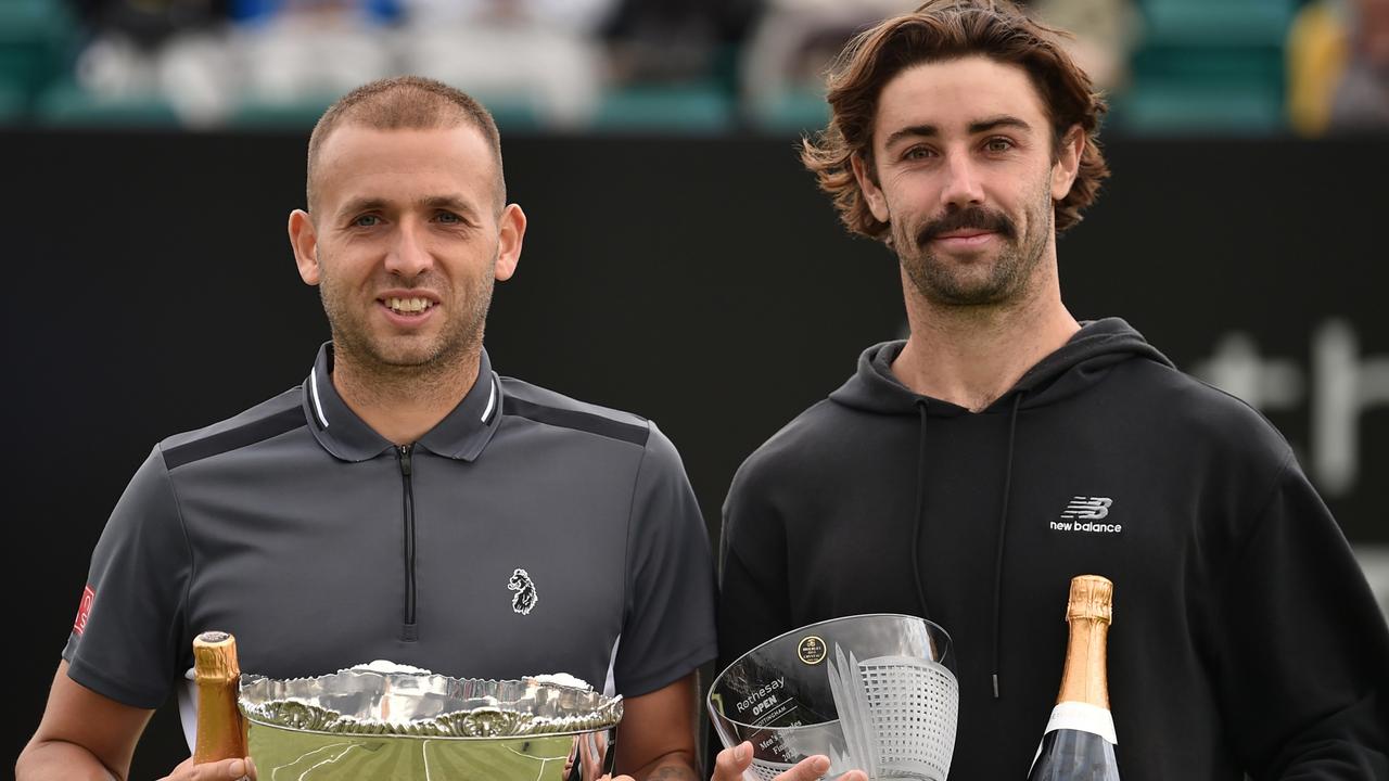 Great Britain’s Dan Evans edged out Australian Jordan Thompson in the Nottingham’s singles final. Picture: Getty Images