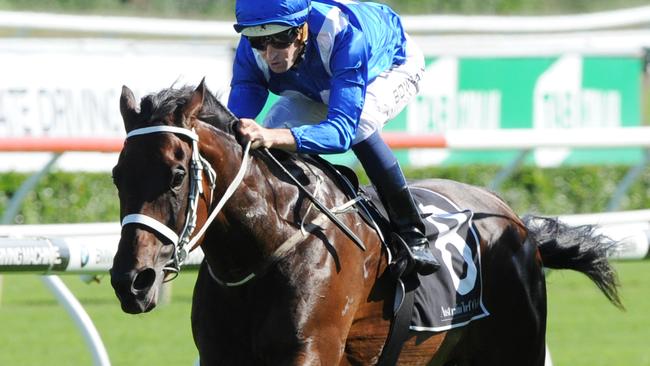 Photographs: Simon Bullard. Race 7 — 4:25PM OPTUS BUSINESS APOLLO STAKES (1400 METRES). Winner 'Winx' ridden by Hugh Bowman.