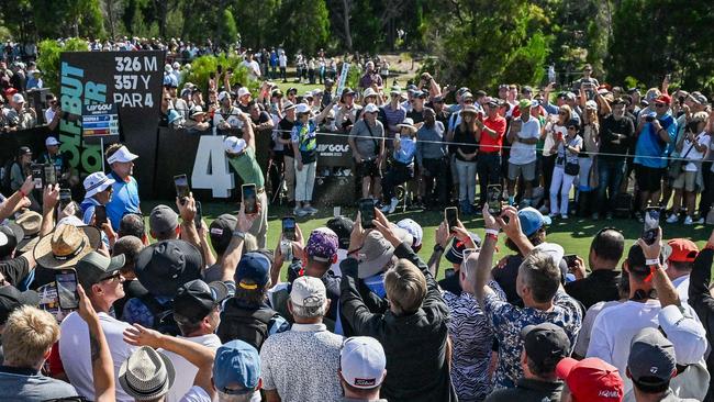 Fans turned out in force to watch Cam Smith. (Photo by Brenton Edwards / AFP)