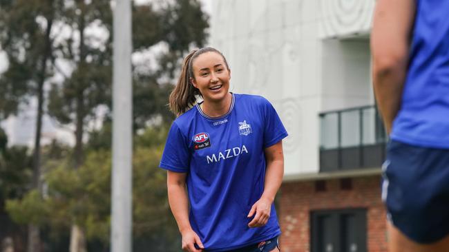 Tasmanian Nicole Bresnehan is one of the stars of the AFLW competition. Picture: North Melbourne Football Club