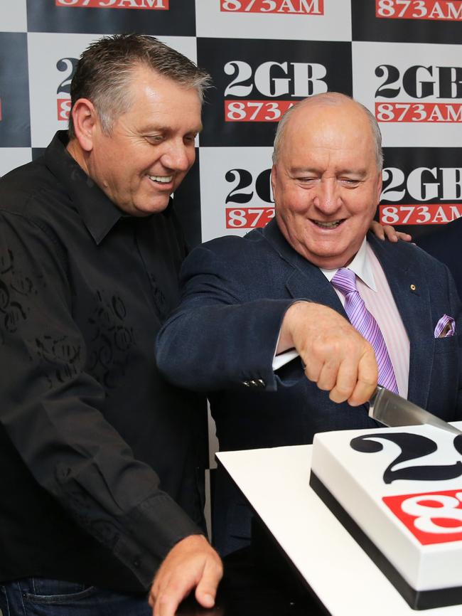 Ray Hadley and Alan Jones. Picture: Mark Evans