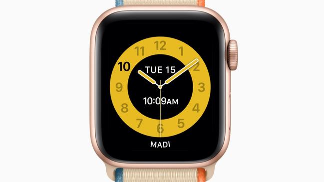 Apple’s Family Setup software includes a Schooltime watch face for kids’ watches. Picture: Supplied