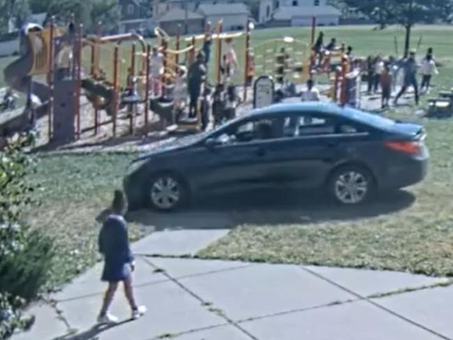 The 10-year-old boy allegedly drove a stolen car through a crowded school playground. Picture: Minneapolis Police