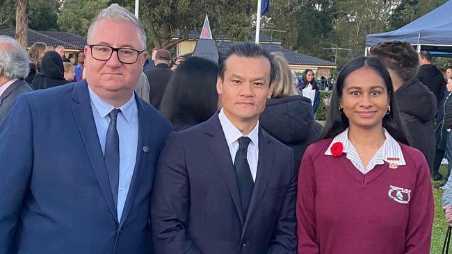 Macquarie Fields High School Captains along with other students from the area attended the service to pay their respects. Picture: Facebook