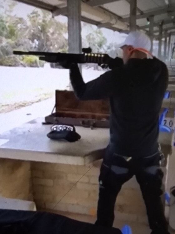 Axel Sidaros, 25, at a shooting range the day before his failed hit job on Peter Zdravkovic. Picture: ACT Supreme Court