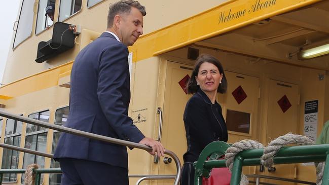 Transport Minister Andrew Constance and NSW Premier Gladys Berejiklian. Picture: John Grainger