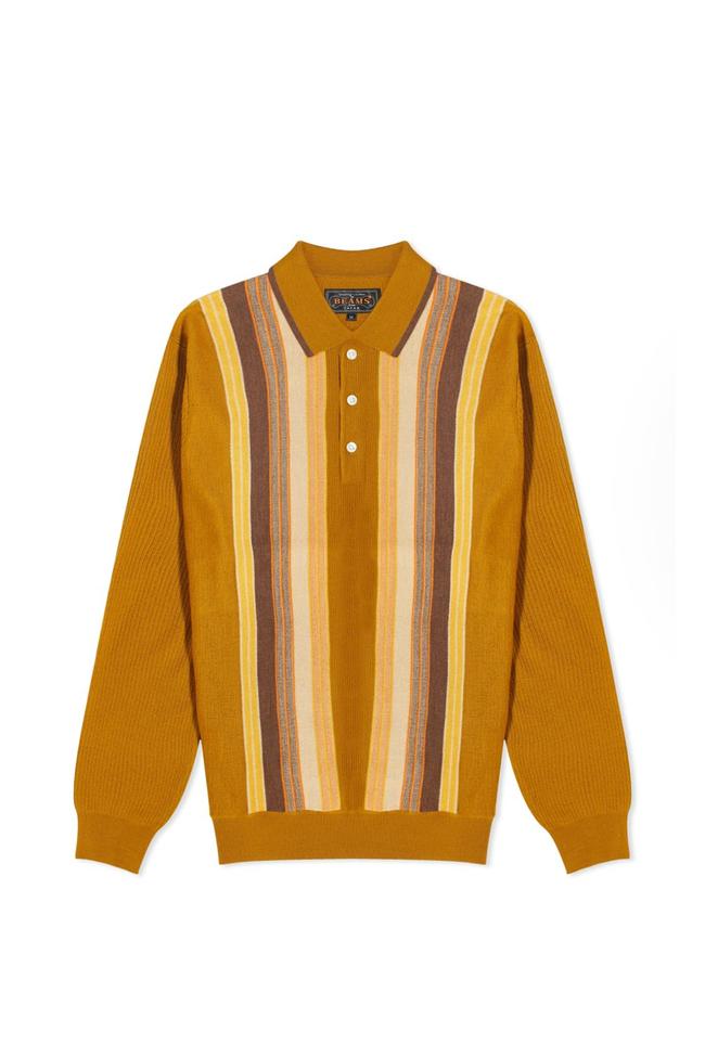 SHOP NOW: Beams plus stripe knit long sleeve polo, $375 from End Clothing