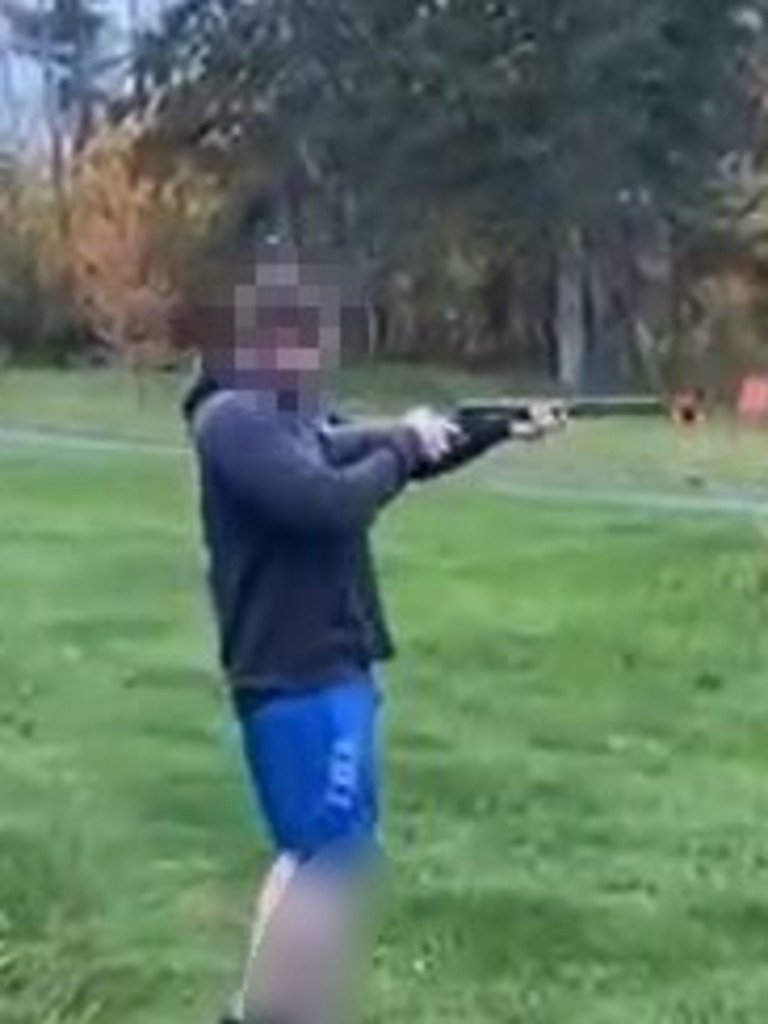 Natalie's ex-husband sent her a video of him firing a shotgun.