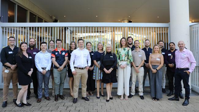 The 2025 Delegates with Bree James MP, Cairns Mayor Amy Eden, Cairns Chamber of Commerce CEO Patricia O'Neill and Cairns Chamber of Commerce President Enver Selita. Picture: Molly Frew.